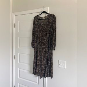Cheetah midi wrap dress